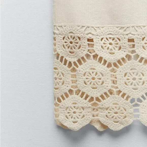 Zara Crochet Knit Co-Ord Set Skirt Top New - Picture 6 of 9